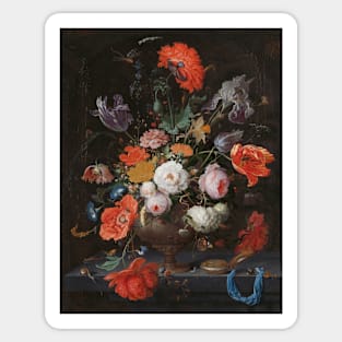 Abraham Mignon - Still Life with Flowers and a Watch Sticker